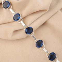Dainty Bracelet London Blue Topaz Natural Gemstone 925 Sterling Silver bracelet