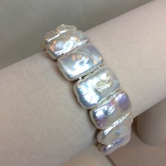 10-11mm cultured freshwater pearl stretch bracelet NEW