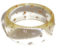 Sobral Strass PB34 Crystal Rhinestone Clear Artist Made Bangle Bracelet