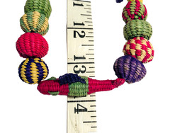 Necklace Handmade Woven Fabric Fish and Beads Inca Manta Folk Art 14 Inches