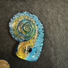 3 Handmade Fused Art Glass Pendants Artisan Jewelry Dichroic