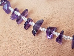 GENUINE * AMETHYST * NECKLACE 18″ + LONG, 9-10 mm stone, Hand-Made in USA