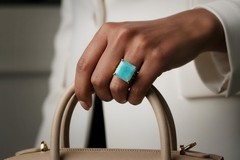 Amazonite Ring Anemone Jewelry 14k Gold Square Cut Large Stone Bridal