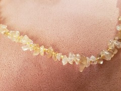 GENUINE * CITRINE * NECKLACE 18″ LONG, 7-8 mm stone, Hand-Made in USA