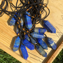 Natural Lapis Lazuli Crystal Pendant Healing Balance Amulet Women Men Necklace