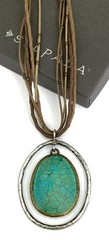 SILPADA Sterling Silver & Brass HALO TURQUOISE HOWLITE 5 Strand Necklace~#N1804