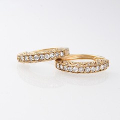 Superior S & J Diamond SJM 14K Yellow Gold & Real Diamond Huggie Hoop Earrings