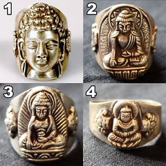 .925 Sterling Silver Buddha RING face Tibet Nepal Buddhist size 5 6 7 8 9 10 11