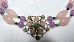 VINTAGE GENUINE MULTISTONE TWO STRANDS STATEMENT NECKLACE