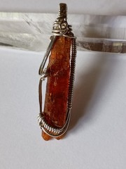 Orange Kyanite Sterling Silver Pendant Artisan Jewelry Gift