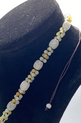 Hand Carved White Jade Flower Pendant Necklace Multi-Color Jade Beads 16″