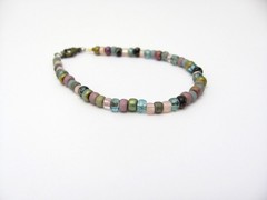 Rainbow Bracelet Seed Bead Mixed Light Color Glass Hippie Love Bead Romancecore
