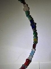 Vintage Artisan Handmade Rainbow Multicolor Gemstone Necklace