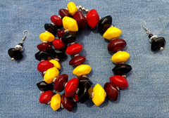 Tibetan Tribal Banjara Resin Beads Necklace Bohemian Hippie Belly Dancer Gypsy
