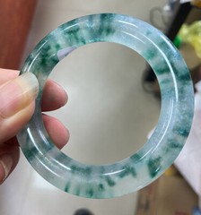 Certified Natural A Grade Icy Green Jade jadeite bracelets 55-56mm