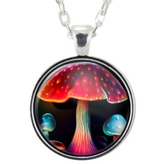 Red Mushroom Pendant Necklace, Cottagecore Gifts, Psychedelic Handmade Jewelry
