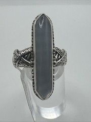 Artisan Collection of Bali moonstone elongated Sterling Silver ring Size 9