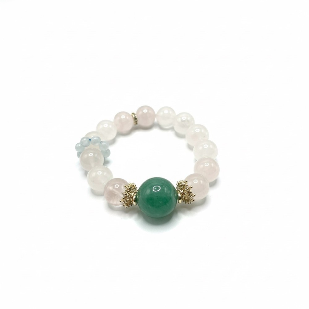 Natural White Phantom Fluorite Bracelet 13–19mm Handmade Stretch 18cm