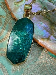 Charles Albert Green Jasper & Alchemia Gold Handcrafted Artisan Pendant Necklace