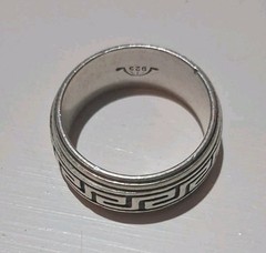 Vintage 925 Mexico TA-115 Meander Choker a 925 Meander Stress Ring 153 Grams!