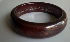 Cypress Handcrafted By Huppke Wood Enameled Bangle Bracelet