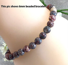 Natural Leopard Skin Jasper Stretchy Bracelet Healing Stone 4mm 6mm 8mm 10mm12mm