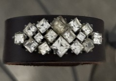 Made In The Deep South Vintage Leather Rhinestones Bracelet Boutique Artisian