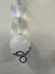 Artisan Made Signed Natural Faceted White Jade Moonstone Quartz SS 925 Earrings