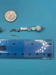 Artisan Made Signed Natural Faceted White Jade Moonstone Quartz SS 925 Earrings