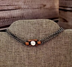 Zinc Alloy Plated Chain Charm Gem Bracelet Hand Made