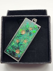 Handmade Epoxy Pendant Necklace Jewelry Beach Theme 18″ long 1.5mm Waxed Rope