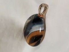 Artisan Made Hand Blown Small Round Glass Pendant Earth Tone Vintage