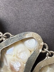 925 Sterling Silver Baroque Freshwater Pearl Bracelet Artisan Toggle 62g
