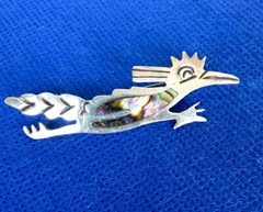 Sterling Silver & Abalone Roadrunner Pin Brooch Eagle 3 Taxco Mexico 925 CRC