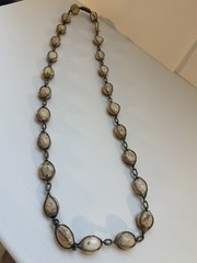 Vintage Mexican Sterling Silver CJC Wire Wrapped Jasper Necklace 140g Artisan 37