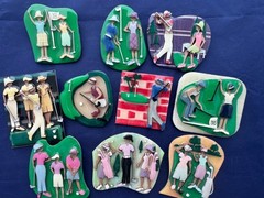 Vintage Jewelry Lot Lucinda Pin Not House Woman Golf Golfer Pin 10 Pc Whimsical