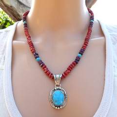 Handmade Hand Knotted Red & Purple Spiny Oyster Necklace, RB Workshop Pendant
