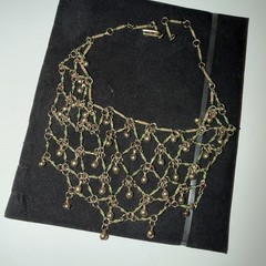 Handcrafted Egyptian Necklace, Brass With Green Accents (K1)