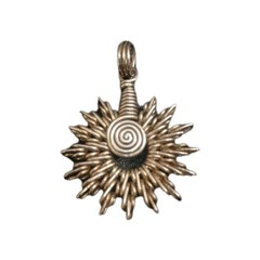 Silvertone Wire Wrapped Sunburst Pendant