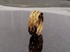 Size 10 Antique Brass 5×8 Turks Head Knot Ring Hand Tied made