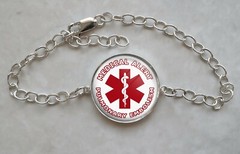 Pulmonary Embolism Medical Alert 925 Sterling Silver Adjustable Bracelet