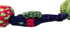 Necklace Handmade Woven Fabric Fish and Beads Inca Manta Folk Art 14 Inches