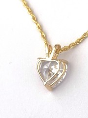 1.75ct Love Diamond Necklace I love you Fine Jewelry Gold Diamond Heart Gold 18k