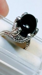 FETCHING STERLING SILVER .925 WITH BLACK ONYX RING IN SIZES 8.0 AND 8.5-8.75
