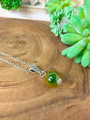 Crystal Ball Pendant Necklace: Chrysocolla Sphere