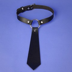 Tie Style Leather Collar Punk Pu Leather Necklace Choker Collarbone Chain