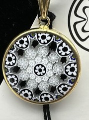 Murano 25mm Millefiori Glass Pendant Necklace Italian Art (MX-73)