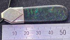 Opal Andamooka Rainbow Matrix, set in Sterling Silver. Excellent Colour