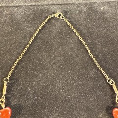 Handmade Copper Wire Wrapped Necklace, Carnelian Natural Stone Beads