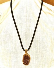 Boho Earthy Amethyst Stone Pendant Necklace
